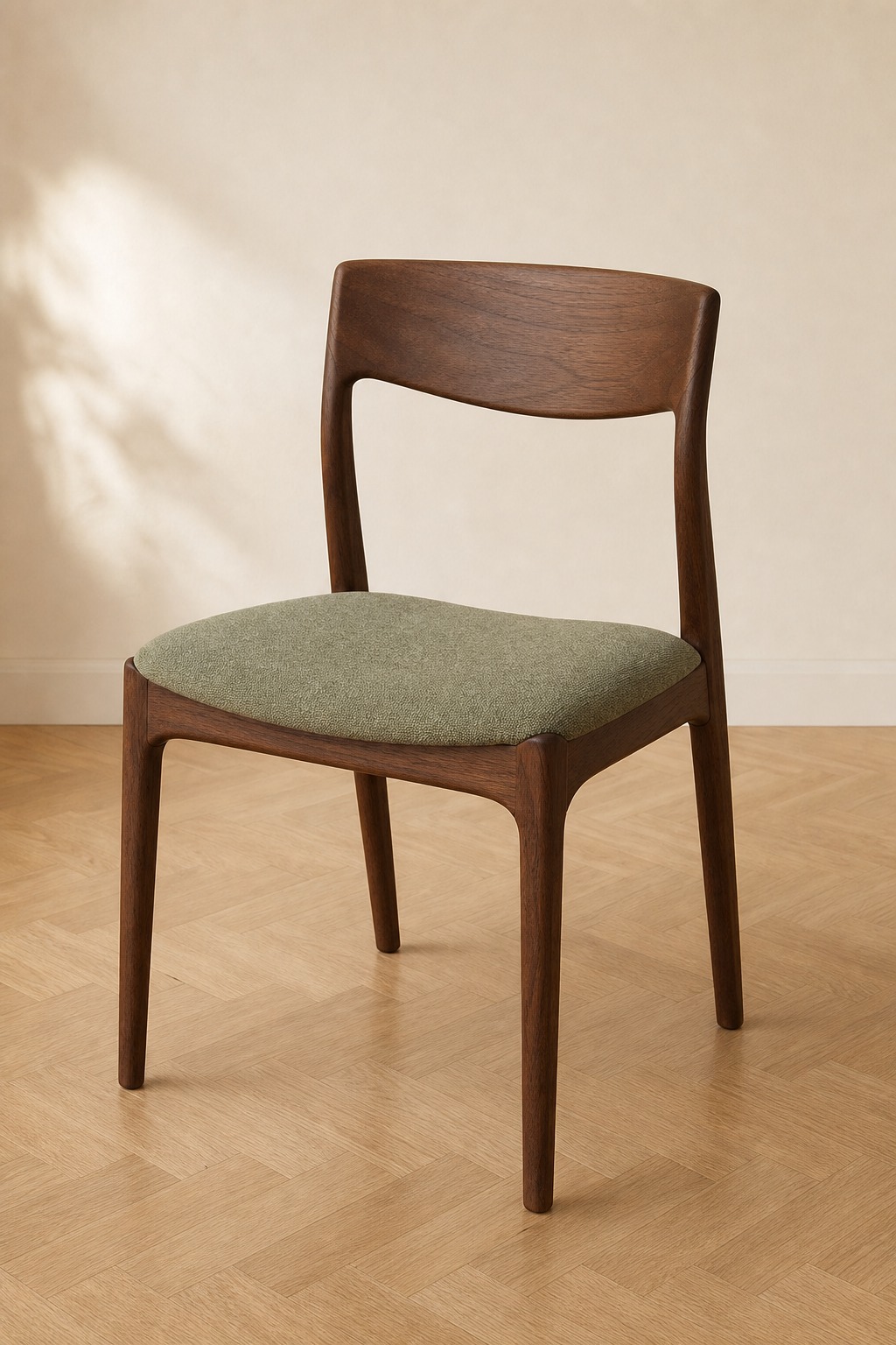 Wooden chair with upholstered seat